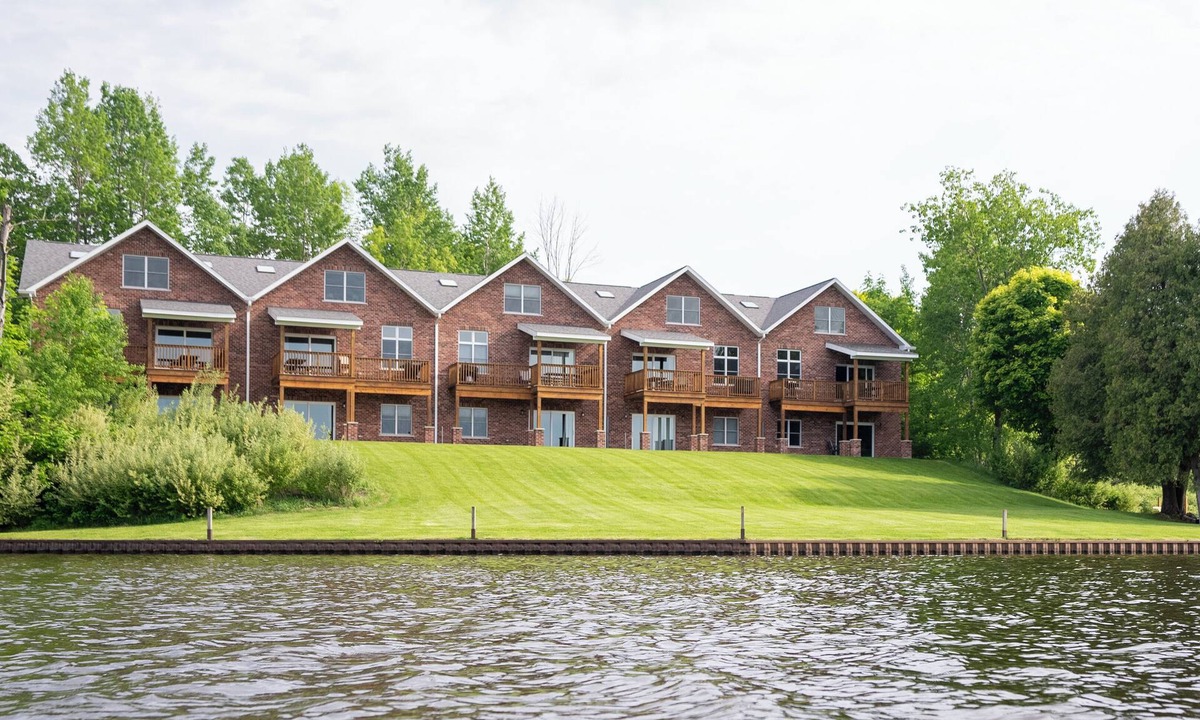 Ludington Condo | #2 Lakefront Hamlin Lake Retreat - Sleeps 10