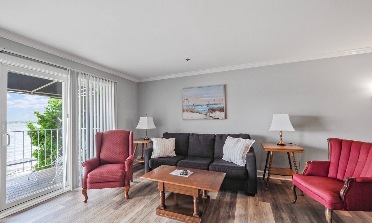 Boyne City Condo | 211 Water Street | Private Balcony Above Lake Charlevoix | Fireplace