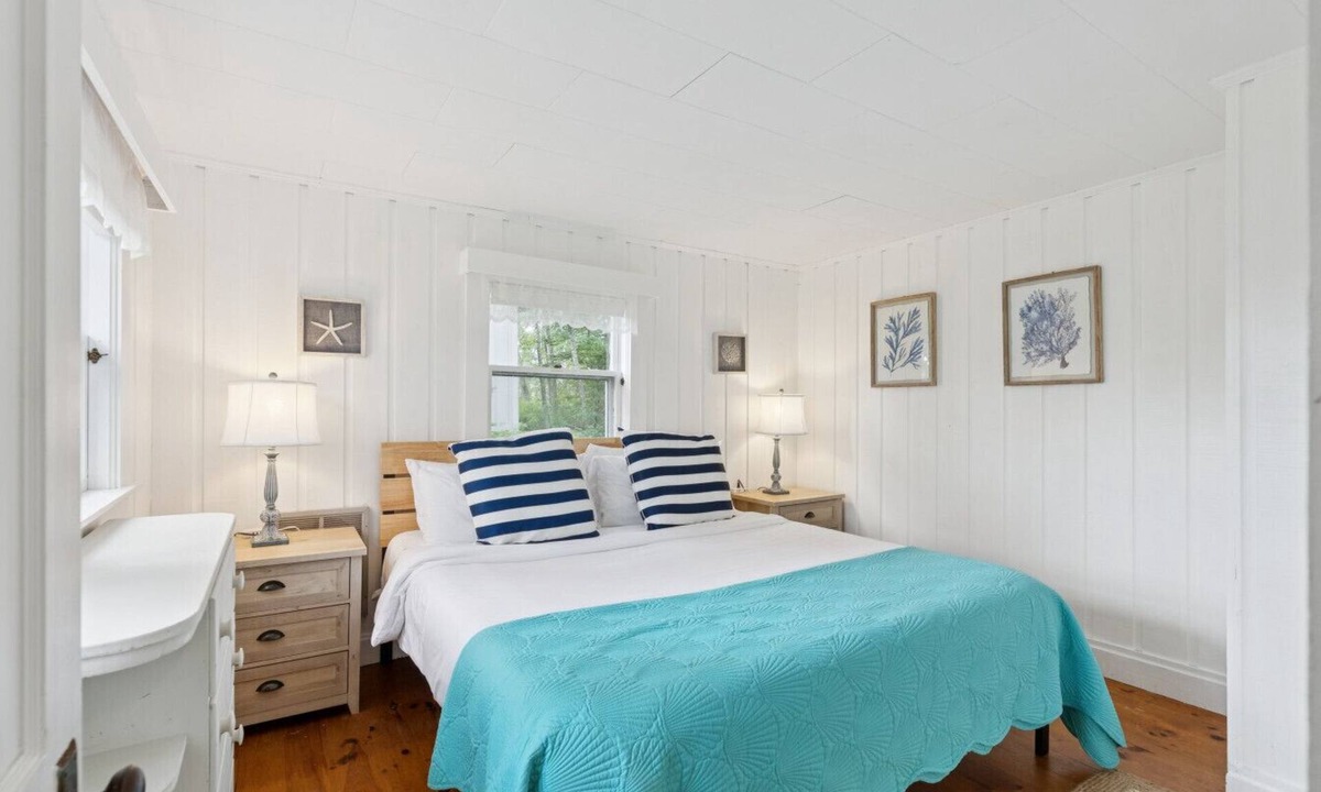 Pemaquid Beach Cabin | Across the road from Pemaquid Beach — quiet wooded king-bed cabin