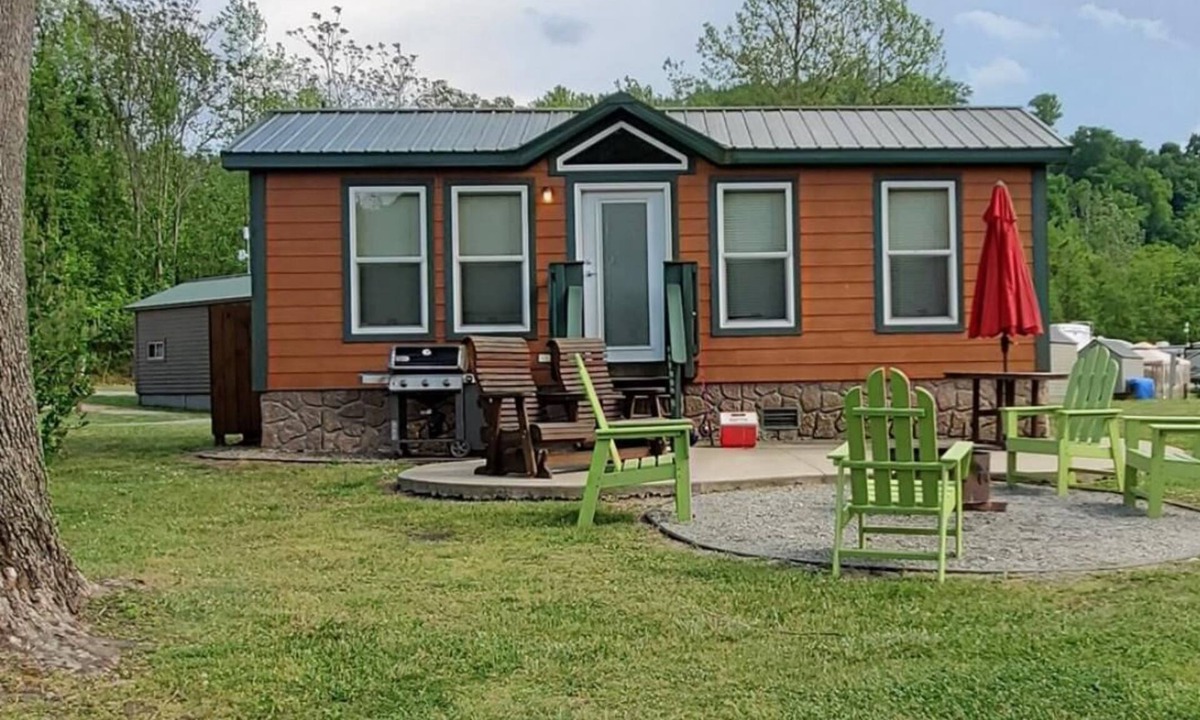 Dickerson Run Cabin | Cabin 4 - Stay like royalty. Sit on your concrete patio overlooking the beautiful Youghiogheny River.