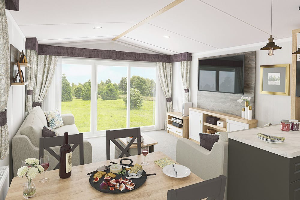 Strathblane House | Comfortable, modern two-bedroom caravan sleeping four people.