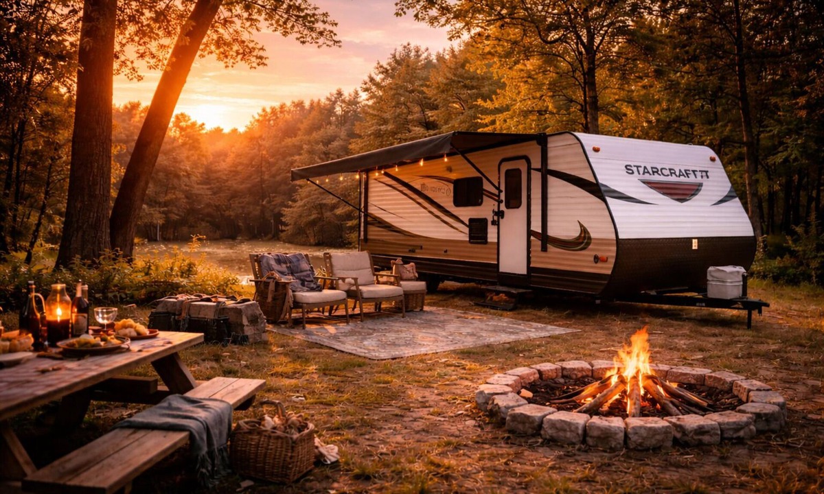 Oxford House | Cozy Camper Rental @ Emrick Lake - Sleeps 4-5 - Family Friendly Glamping Retreat