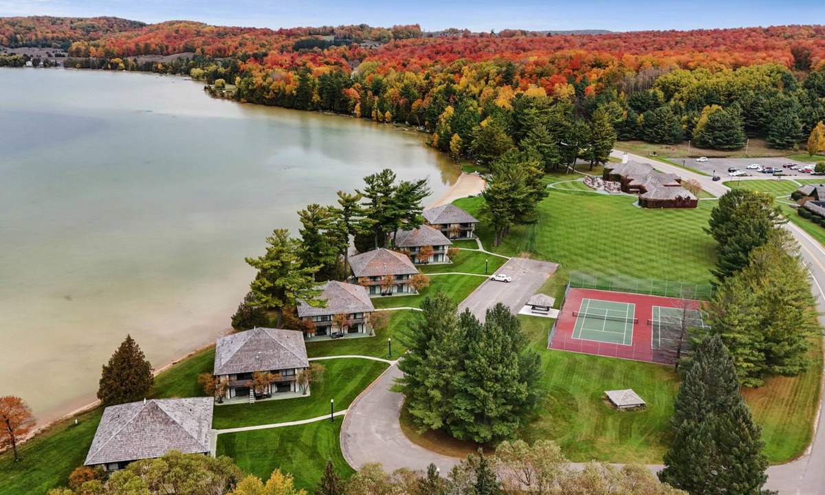 Boyne City Condo | Deer Lake Villa Bldg #4 | Directly on Deer Lake | 2 Bedrooms | Sleeps 8