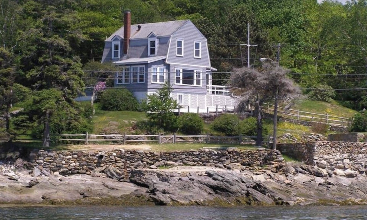 East Boothbay Cabin | Dog-friendly, bayfront home - gorgeous ocean views, private balcony & fireplace