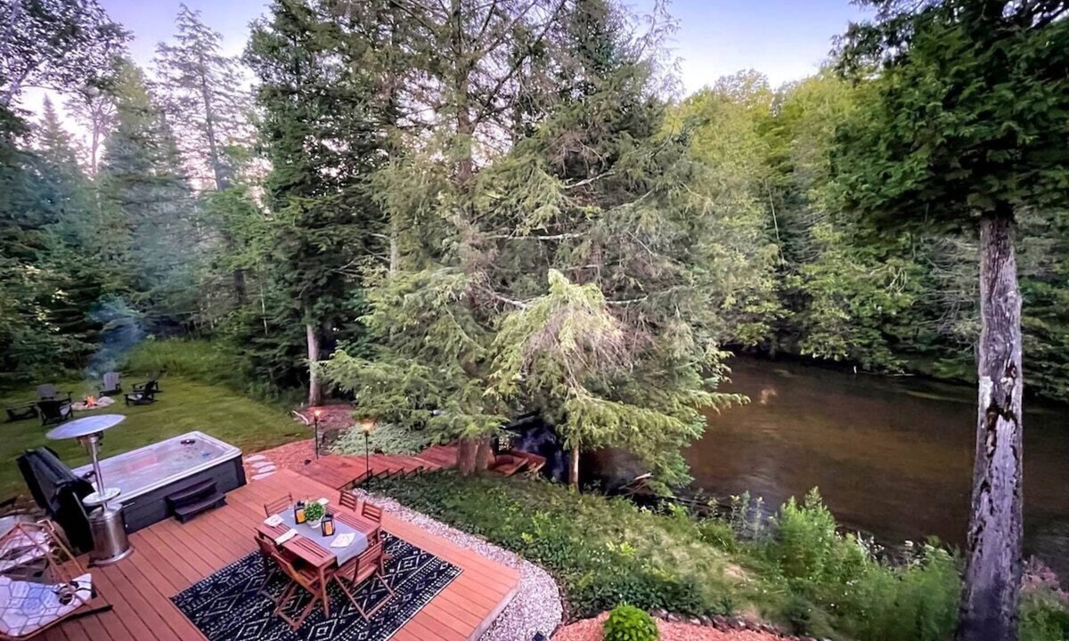 Mayfield House | Firefly Lodge on the Boardman River with Hot Tub and Woodstove - Special Pricing for 2 Guests