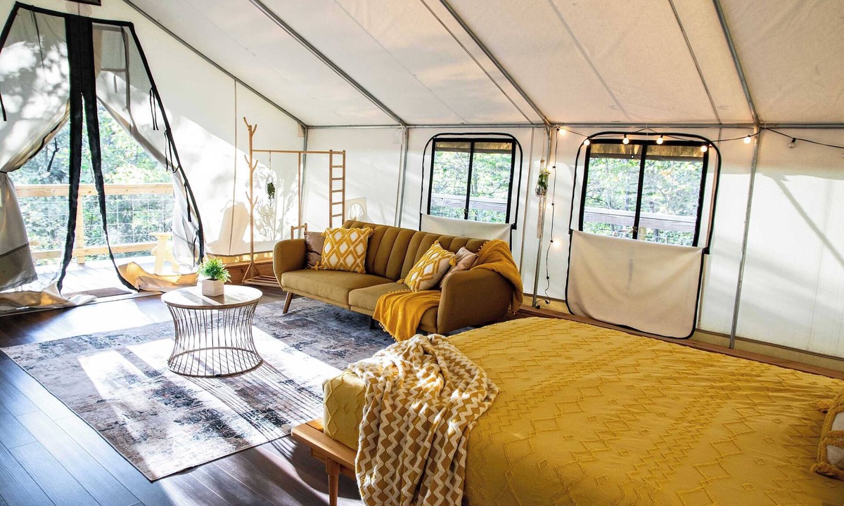 Primrose RV Rental | Goldfinch's Nest- Cozy Heated Glamping Tent in RRG