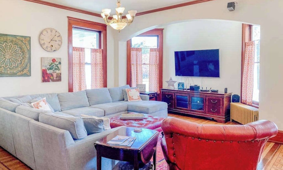 Manistee House | Historical dog-friendly home with fenced yard, grill, Ping-Pong, fireplace, & AC