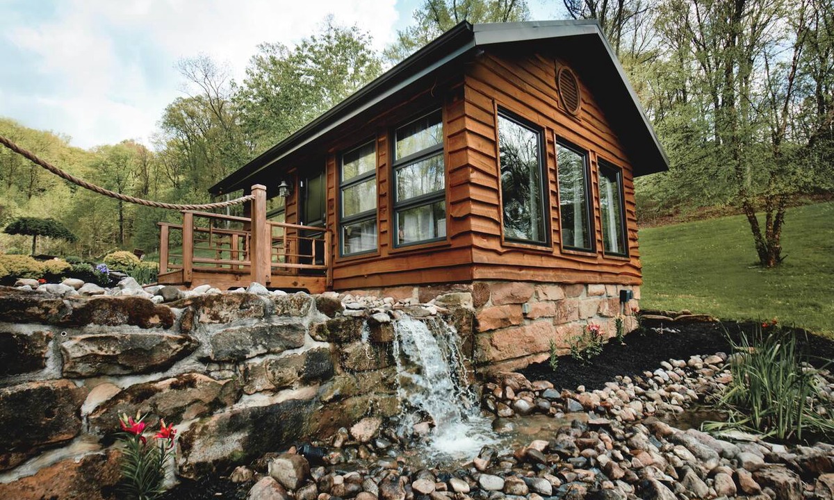 Rockbridge Cabin | Lake/Pond Front w/Private Dock, Waterfalls, Fishing and Hot Tub Hocking Cabin