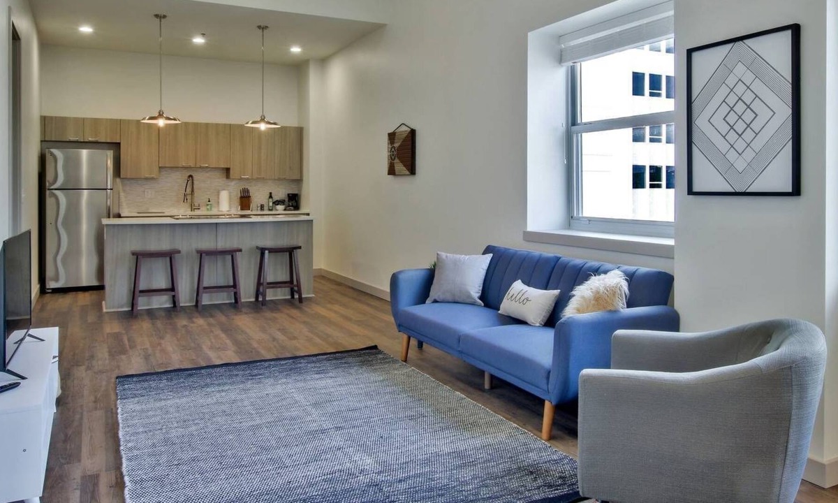 Downtown Wichita Apartment | Large Floor to Ceiling with Fitness Center near Performing Arts Center