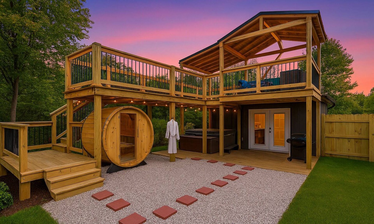 South Bloomingville Cabin | Lux Bee Cabin: Hot Tub, Sauna, Rooftop Firepit, BBQ