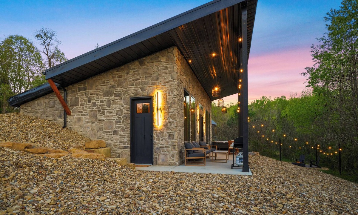 McArthur House | Luxe Stone Cabin | Custom Cave Shower | Hot Tub