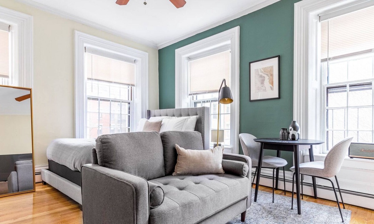 West End Apartment | Mod Beacon Hill Studio w/ W/D, near MA State House, by Blueground