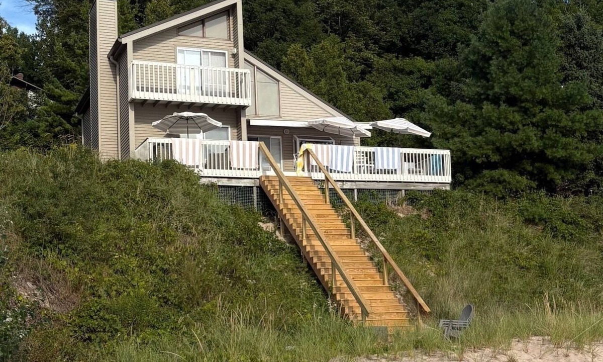 Montague Cottage | Modern Lake Michigan Cottage with Private Beach on Low Bluff