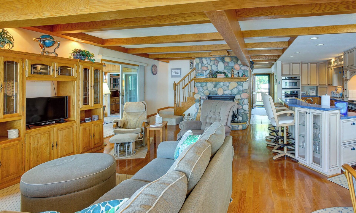 Cadillac House | Sauna + Fireplaces! Lakefront Cadillac Retreat