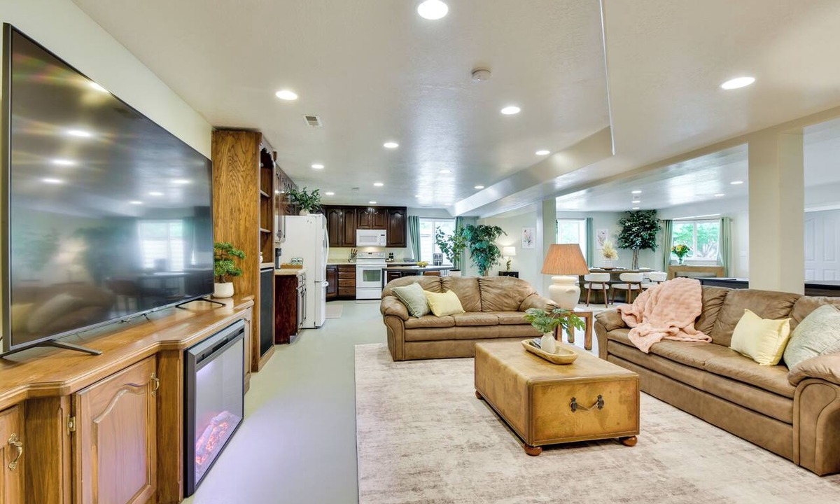 Kaysville Apartment | Shaded Patio and Fire Pit: Quiet Kaysville Home