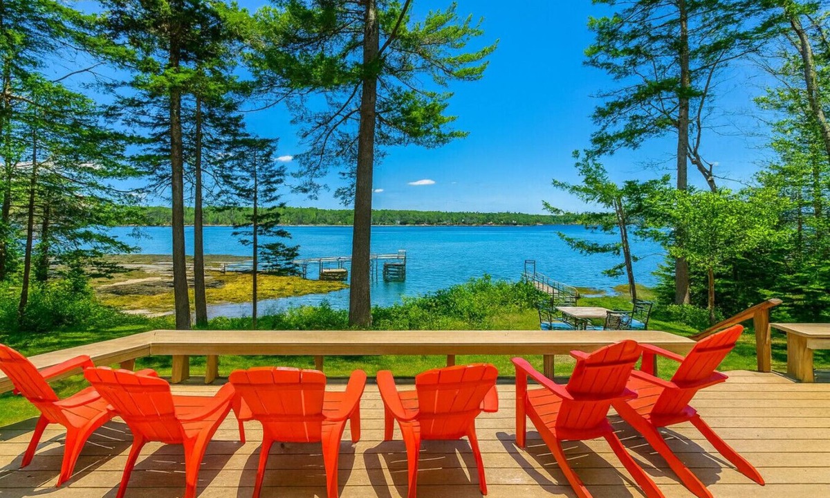 West Bath House | Stunning Waterfront Retreat with Private Dock, Water Views & Cozy Fireplace