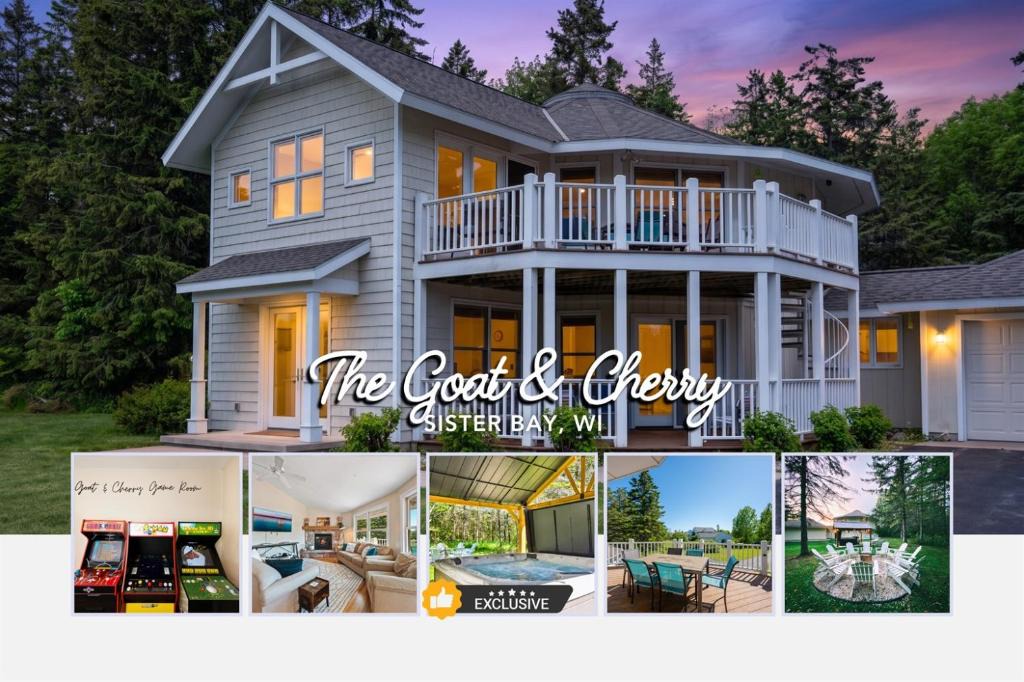 Sister Bay House | The Goat and Cherry- Cozy Retreat, Hot Tub, Fire Pit, Arcade Fun & Dogs!