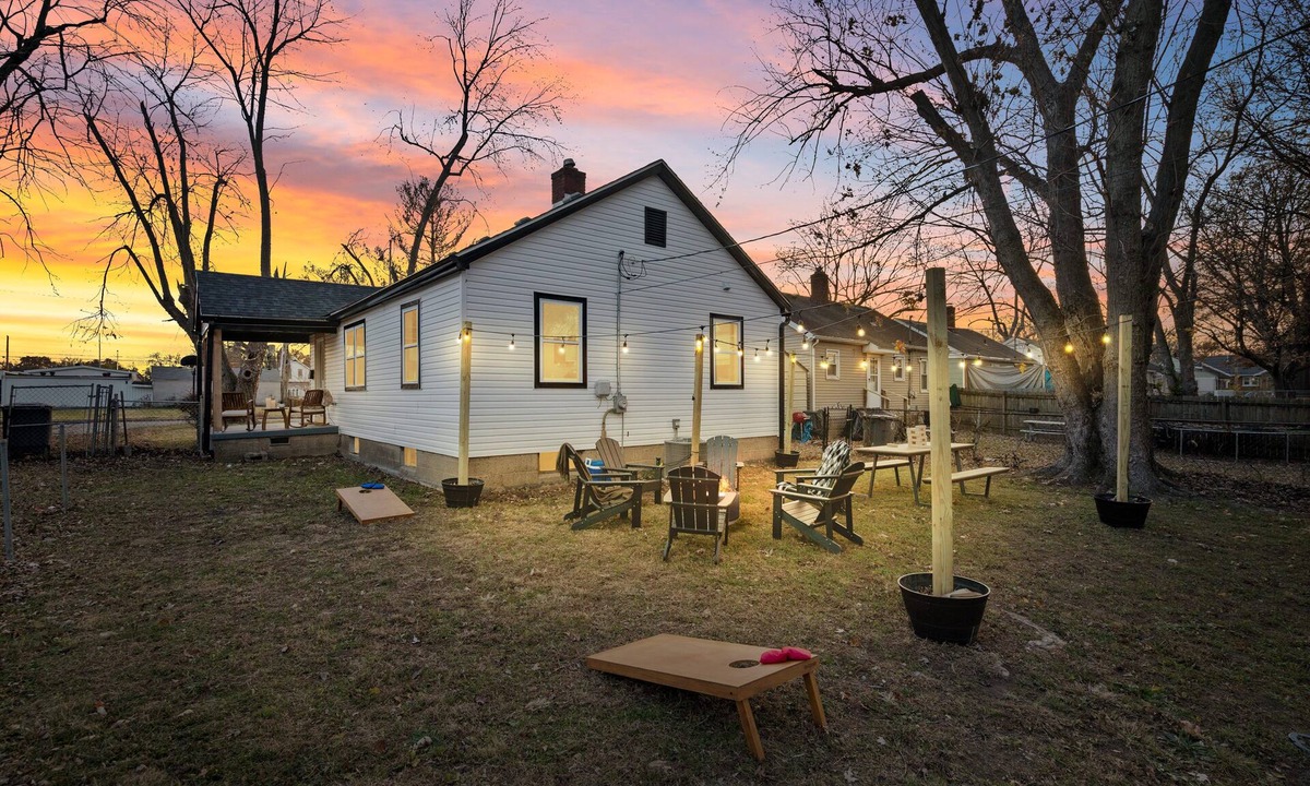 Evansville House | Urban Oasis: A Charming Downtown Retreat with Game Room, Firepit and Yard Games