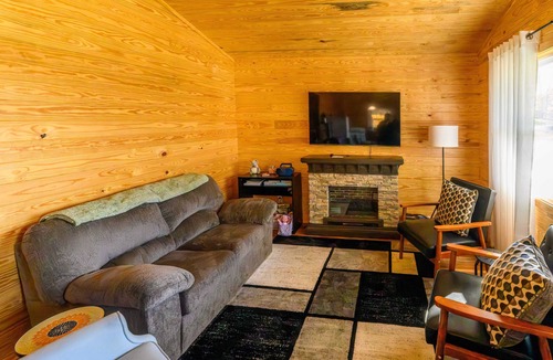 Bartlett Cabin | 3-bedroom spacious cabin with game room, fishing pond, and Starlink.