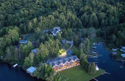 Ludington Condo | #4 Lakefront Hamlin Lake Retreat - Sleeps 10