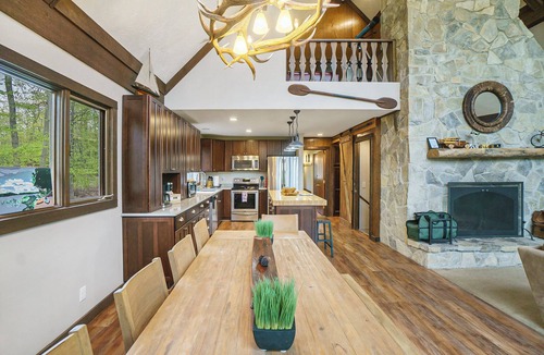 Michaywe House | 5BR Gaylord Cabin | Game Room, Year-Round Pool & Hot Tub
