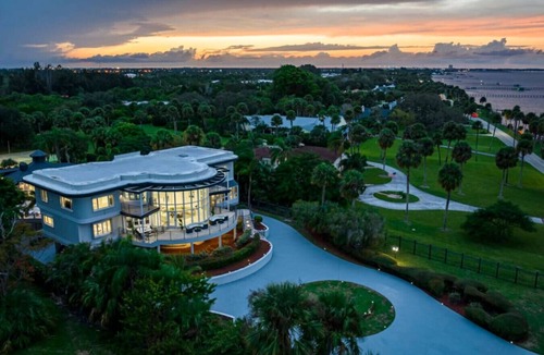Fort Pierce Villa | 9K SF Waterfront Mansion, Pool, Boat Dock, Theater
