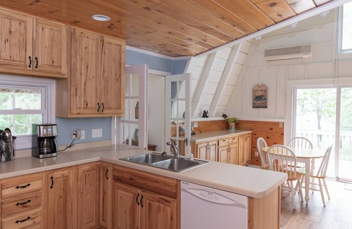 Bigfork Cabin | A-frame cabin with sandy swimming beach, 4 bedrooms, and amenities of home.