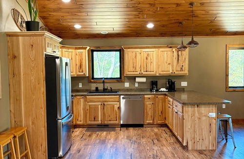 Wisconsin Dells House | Bear Paw Lodge Luxury Cabin Game Room Fire Pit