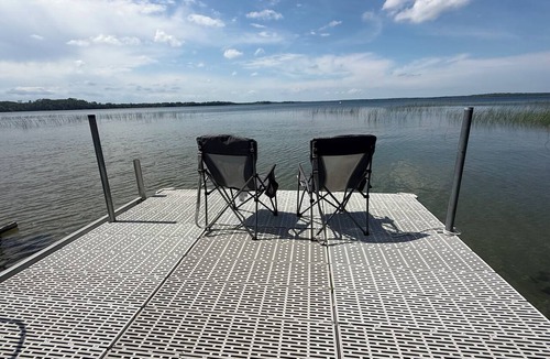 Bemidji Cabin | Beautiful home, giant windows, sand beach, dock w/boat lift. Premier lake!
