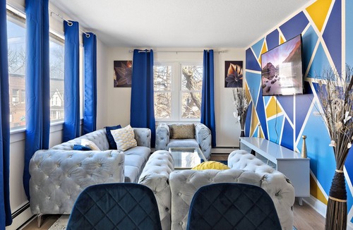 Northeast Minneapolis Arts District Apartment | Blue Horizon Hideout 2 Bedroom Home W/ Balcony