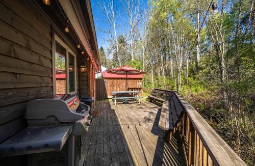 Ellicottville House | Cabin Across from HoliMont Creek-Side Back Deck