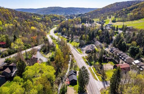 Ellicottville House | Cabin Across from HoliMont Creek-Side Back Deck