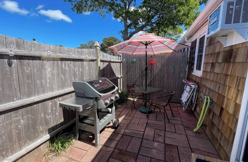 Dennis Port Condo | Charming Romantic Studio with Kitchenette, Private Patio. Walk to Beach!