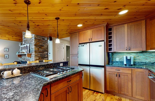 Windham House | Contemporary lake escape with hot tub, swim dock, firepit, & Ping-Pong