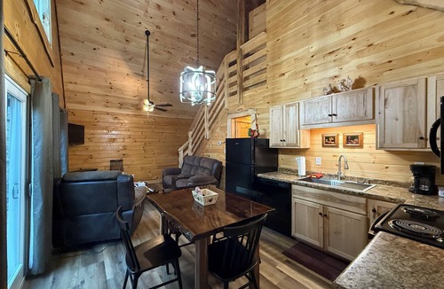 Logan Cabin | Cozy 2-bedroom log cabin Logan with Hot Tub and fire pit