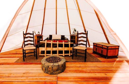 Hudson RV Rental | Cozy and Authentic Tipi Rental on Working Horse Ranch near Denver, Colorado