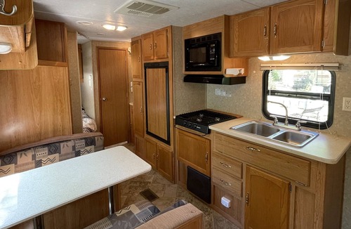 Campbellsport RV Rental | Cozy and Quiet Camper at Camp Northern Lights!