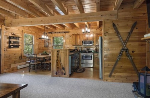 South Pond Shores Cabin | Cozy authentic log cabin with hot tub, Lake Access, near Sunday River & Mt Abram