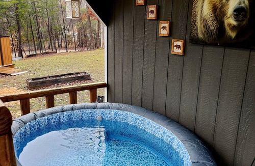 Mammoth Cave Cabin | Cozy Cabin w/Hot Tub On Private Covered Deck Overlooking Hundreds of Tall Pines