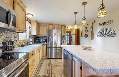 Nekoosa House | Cozy Home w/Mini bar, Pool Table, Gas grill, Fire pit, WIFI, & Lake Views