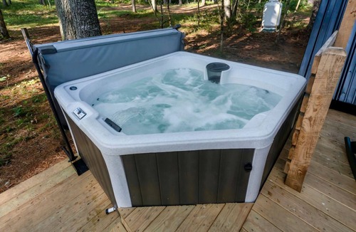 Oxford Cabin | Cozy Romantic A-Frame Escape with Hot Tub in Oxford, Maine