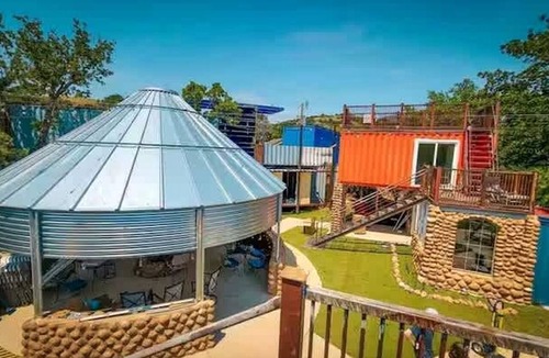 Medicine Park Cabin | Cozy Tiny House with Rooftop Deck near Wichita Mountains in Medicine Park, Oklahoma