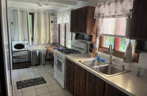 Lake Ann House | Cozy waterfront sunset cottage on Herendeene Lake in Lake Ann, Dock, Dog ok
