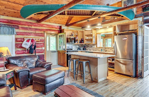 Mercer Cabin | Dock, Fire Pit: Historic Lakefront Cabin in Mercer