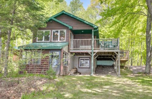 Lac du Flambeau House | Dock + Fire Pit: ‘Sweet Serenity’ on Amber Lake