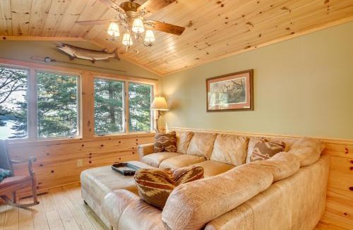 Lac du Flambeau House | Dock + Fire Pit: ‘Sweet Serenity’ on Amber Lake