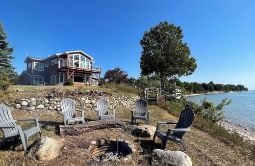 Charlevoix House | Elegant Home, Private Beach, Views, Hot Tub