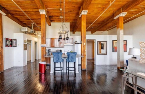 Detroit Apartment | Fun Loft with Arcade Games and River Views