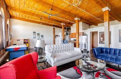 Detroit Apartment | Fun Loft with Arcade Games and River Views