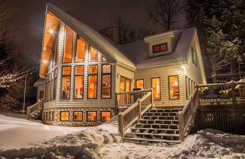 Sunday River Area House | FunHouse: Walk to Ski Trails! Hot Tub, Game Room, Ultimate Kitchen